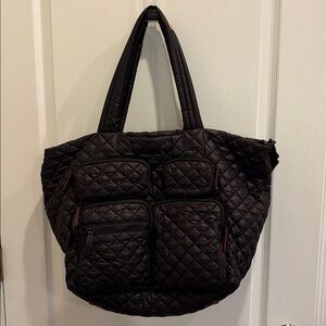 MZ Wallace Black Large Metro Travel Tote